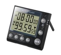 HonorMeet con Canales duales Digital Temporizador de Cocina,Registro de Cuenta Regresiva y cronómetro, Alarma de zumbador, Uso de Almacenamiento de Memoria para cocinar, Hornear, (Black)