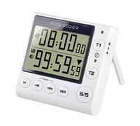 HonorMeet con Canales duales Digital Temporizador de Cocina,Registro de Cuenta Regresiva y cronómetro, Alarma de zumbador, Uso de Almacenamiento de Memoria para cocinar, Hornear, (White)