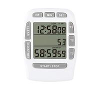 HonorMeet Digital Temporizador Triple de Cocina, Cuenta Regresiva y Cuenta Ascendente, recordatorio de zumbador Fuerte, batería reemplazable para Hornear, cocinar, Barbacoa, Gimnasio (White)