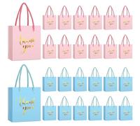 Honoson 30 mini bolsas de regalo con asa de 4 x 2.75 x 4.5 pulgadas, pequeñas bolsas de papel de agradecimiento de aluminio, bolsa de regalo de graduación, bolsa de envoltura de boda, baby shower,