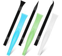 Honoson Herramienta raspadora de plástico antiarañazos de fibra de carbono, herramienta de limpieza de plástico en forma de bolígrafo, rascador rígido para la cocina, limpieza de arañazos (blanco