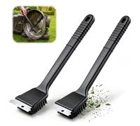 Honoson Juego de 2 Cepillos de Limpieza para Máquinas de Corte con Rascador de Acero Inoxidable, Cerdas PP de 0,5 mm, Diseño Ergonómico para Robot Cortacésped, Segadora y Herramientas de Jardín