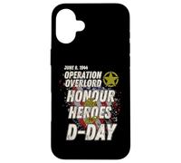 Honour Heroes of D-Day landings diseño de celebración Carcasa para iPhone 16 Plus