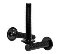 HONPHIER 20 Piezas M6 x 35mm Tornillos Allen Tornillo a Máquina Acero Inoxidable Tornillo de Cabeza Alomada con Brida Y Hexágono Interior, Negro