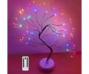 HONPHIER Arbol LED Decorativo - Lampara Bonsai Interior con 108 LED y Control Remoto (Multicolor)