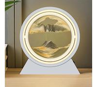 HONPHIER Cuadro de arena en Movimiento Paisaje LED Luz Arte Giratorio 360° Pintura Que Fluye Reloj 3D Decoración para Oficina Hogar (Negro)