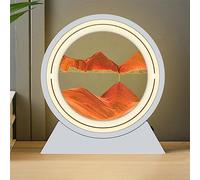 HONPHIER Cuadro de arena en Movimiento Paisaje LED Luz Arte Giratorio 360° Pintura Que Fluye Reloj 3D Decoración para Oficina Hogar (Rojo)