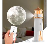 HONPHIER Decoración de Faro Lámpara de Faro Proyector Luna luz nocturna Faros de Decoración con Control Remoto para Adultos Niños