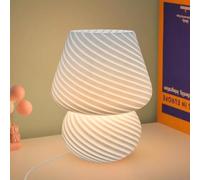 HONPHIER Lámparas de Mesa Seta Vaso Lámpara de Noche Luces Nocturnas Regulables Lámpara de Escritorio con Control Remoto Luz Decorativa para Dormitorio, Sala de Estar, Cafetería (Blanco)