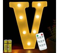 HONPHIER® Luces de letras con mando a distancia y alfabeto, lámpara LED para cartas, iluminada, letras, luces nocturnas, decoración para cumpleaños, fiestas, bodas