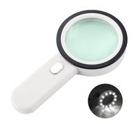 HONPHIER Lupa con Luz, 30X Lupas de Lectura Mano de Gran Aumento para Personas Mayores, Soldadura, Inspección, Monedas, Joyería, Exploración