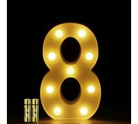 HONPHIER® Números LED Letras Luminosas Decorativas DecoracióN Luminosa Hogar Lámpara LED con número 0 a 9 para decoración de Fiestas de cumpleaños o Bodas (8)