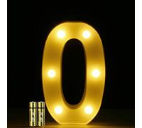 HONPHIER® Números LED Letras Luminosas Decorativas DecoracióN Luminosa Hogar Lámpara LED con número 0 a 9 para decoración de Fiestas de cumpleaños o Bodas (0)