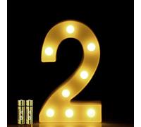 HONPHIER® Números LED Letras Luminosas Decorativas DecoracióN Luminosa Hogar Lámpara LED con número 0 a 9 para decoración de Fiestas de cumpleaños o Bodas (2)