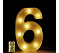 HONPHIER® Números LED Letras Luminosas Decorativas DecoracióN Luminosa Hogar Lámpara LED con número 0 a 9 para decoración de Fiestas de cumpleaños o Bodas (6)