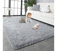 HONQGAO Alfombra Salón Pelo Largo Shaggy 310 x 380 cm Antideslizante Super Suave Pelo Largo Alfombras de Habitacion Modernas Excelente Adecuado para Salón Dormitorio, Gris Claro