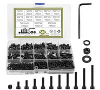 HonQiShiMY 540 Piezas M4 Juego de Tornillos y Tuercas, Tornillos y Tuercas de Cabeza Cilíndrica Kit,tornillos de cabeza hueca combinados de tuerca de acero de aleación con arandelas y 1 llaves