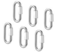 HonQiShiMY 6 mosquetones M8 de seguridad con cerradura de rosca,Cadena de Enlace Rápido para Actividades al Aire Libre,mosquetón de seguridad con capacidad de carga de 400 kg,Mosquetón hamacas, toldos