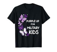 Honra a las niñas conscientes de la mariposa púrpura de Military Kids Camiseta