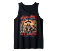 Honra al Pistolero del Oeste Día de los Muertos Camiseta sin Mangas