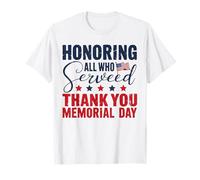 Honrando a todos los que sirvieron gracias Memorial Day bandera estadounidense Camiseta