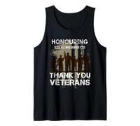 Honrando a Todos los Que sirvieron Gracias Veteranos Camiseta sin Mangas