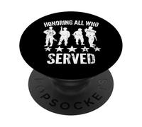 Honrando a Todos los Que sirvieron Homenaje patriótico a Veteranos Militares PopSockets PopGrip Adhesivo