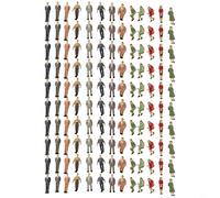 Honseadek 130 piezas de figuras de ferrocarril modelo pintado escala 1:48 de pie sentado caminando pasajeros personas poses mixtas para tren plataforma calle escena diseño paisaje diorama
