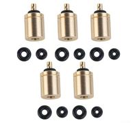 Honseadek 5 adaptadores de recarga de gas de latón para estufa de camping al aire libre, tanques de butano con válvula de inflado, conector de cilindro de gas portátil y accesorio de combustible