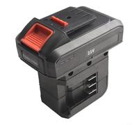Honseadek Adaptador de batería convertidor 1 a 2 para Makita Power Tools Soporte de batería doble con puerto de carga externo negro 135 x 100 mm (para para)