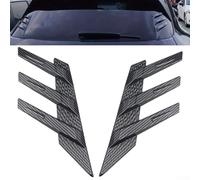 Honseadek Adhesivo para parabrisas trasero de coche, borde divisor lateral para automóviles, acabado de fibra de carbono, material, apto para la mayoría de vehículos (aspecto de fibra de carbono)