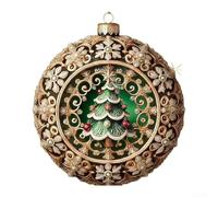 Honseadek Adorno colgante redondo con estampado de copo de nieve acrílico de Navidad, decoración festiva plana para ventana, árbol, puerta o pared, decoración del hogar para fiestas de temporada (A)