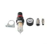 Honseadek AFR-2000 Regulador de presión de aire de 1/4 pulgadas con manómetro, trampa separadora de agua para sistemas de aire comprimido, filtración de 40 micras, 0.15-0.8