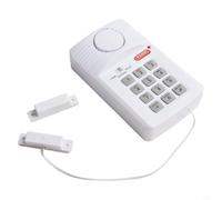 Honseadek Alarma inalámbrica de puerta para seguridad del hogar, sistema de alarma antirrobo con teclado de contraseña, funciona con 3 pilas AA, alerta de entrada magnética para interiores, modo de