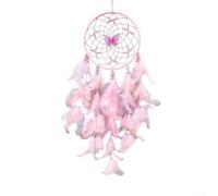 Honseadek Atrapasueños para colgar en la pared con móvil de plumas hecho a mano y campanillas de viento colgantes para decoración del hogar y mejora de dulces sueños, 67 cm de longitud