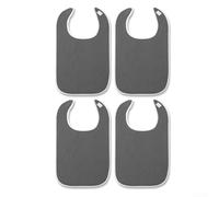 Honseadek Baberos impermeables para adultos, protector de ropa para personas mayores, cuidado de alimentación, gran cobertura, fácil de limpiar, baberos reutilizables para comer para adultos (gris)