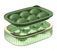 Honseadek Bandeja grande de esfera de hielo, molde redondo para bolas de hielo, paquete de 6 unidades de silicona para hacer bolas de hielo, grado alimenticio, sin hielo, para whisky, flexible y a