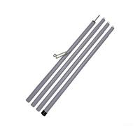 Honseadek Barra de toldo con ganchos, 2 m, juego de postes de hierro de 4 secciones, soporte de 19 mm para camping, lona, senderismo, playa, sombra gris