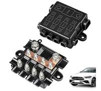 Honseadek Bloque de fusibles para 1 y 4 fusibles con barra colectora integrada y cubierta protectora para una distribución fiable en vehículos y barcos