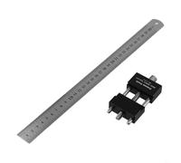 Honseadek Bloque de posicionamiento de regla de acero con regla de 300 mm, calibre de marcado de aleación de aluminio para carpintería, herramienta de línea de trazador de ángulo recto para reparación