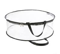 Honseadek Bolsa de almacenamiento redonda de PVC transparente para corona de Navidad con cierre de doble cremallera, diseño ligero para proteger las decoraciones navideñas (bolsa de almacenamiento)