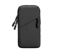 Honseadek Brazalete deportivo para teléfono para correr y ciclismo, bolsa de nailon ligero con bolsa de doble capa, ajuste seguro antideslizante para gimnasio, correr, almacenamiento de llaves (negro)