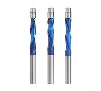 Honseadek Brocas de corte empotrado, broca de corte empotrado, broca de carburo sólido, corte hacia arriba, broca de enrutador con revestimiento azul de 1/4 pulgadas CNC para carpintería (rotación
