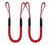 Honseadek Bungee Dock Line - Juego de cuerdas de amarre elásticas para kayak, esquí acuático, correa de marina que absorbe los golpes para pontones, canoa, elástica de 4 a 5 pies, negro (2 puntos