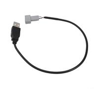 Honseadek Cable de interfaz USB de 4 pines para vehículos Plus, adaptador multimedia USB 2.0 hembra a macho, 20 cm de longitud, sustancia ABS negra (USB)