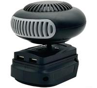 Honseadek Calentador de batería portátil con modo dual de aire caliente y frío, ventilador inalámbrico giratorio de 360° compatible con herramientas eléctricas de batería de litio de 18 V/20 V