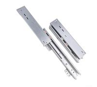 Honseadek Caminos de cajón de cierre suave de 55 cm, guías de extensión completa para armarios, extensión de 3 etapas, capacidad de 40 kg, acero laminado en frío premium, plateado (60 cm)