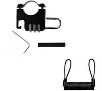 Honseadek Candado portátil para casco de motocicleta y ciclismo | Cable combinado de aleación con contraseña de seguridad antirrobo, protector compacto para el manillar