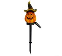 Honseadek Cementerios de estaca para césped, 40 cm, resina de jardín, Ip65, hidrofóbica, decoración para exteriores, para exteriores, con energía solar, calabaza de Halloween, Jack-o-lan, luz (B)