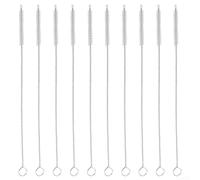 Honseadek Cepillo de limpieza de pajitas de acero inoxidable, 10 unidades, limpiador de tuberías de nailon para popotes, embudos y zonas de difícil acceso, tubo de taza duradero B